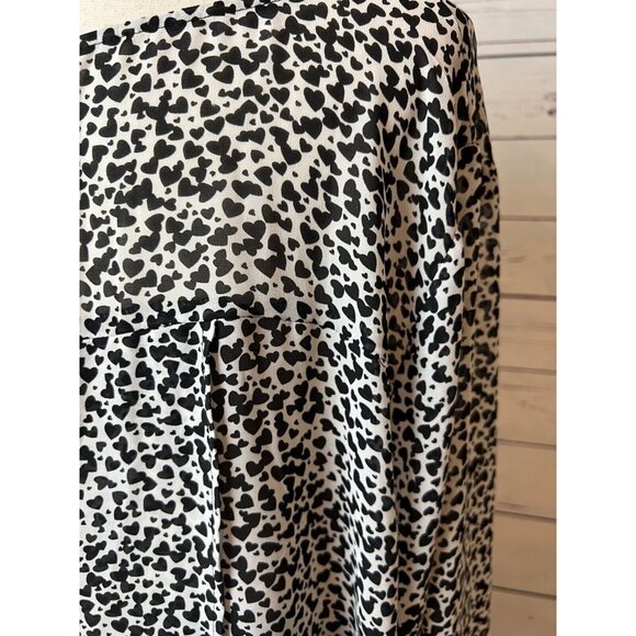 Torrid Plus Size Blouse 2X 2 Sheer long sleeve Hearts 10455965 Long Sleeve Shirt - Picture 9 of 12